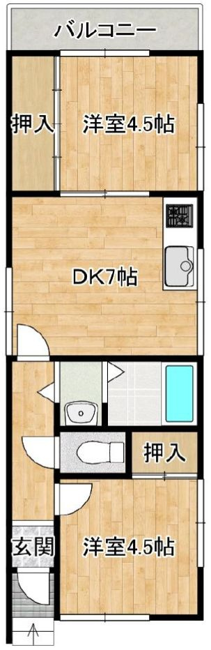 上池田3丁目貸家Ⅱの間取り|ペットと暮らせる戸建賃貸♪
