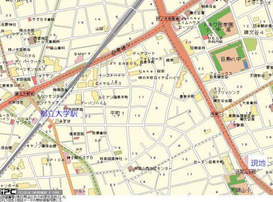 スカイコート都立大学第３の地図