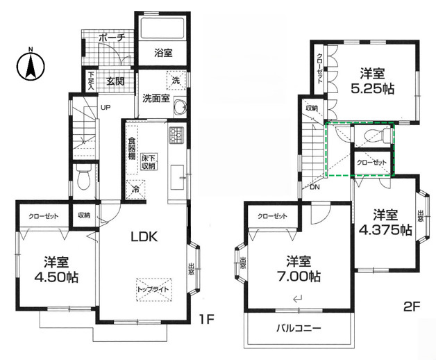 平塚市徳延　中古戸建の間取り