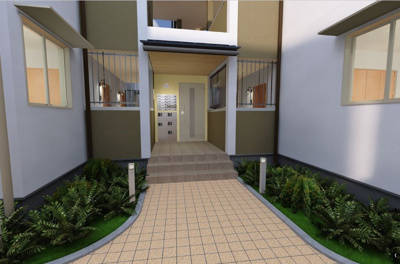 【エントランス】 | Hygge伏見 | 建設中のため、イメージ画像です