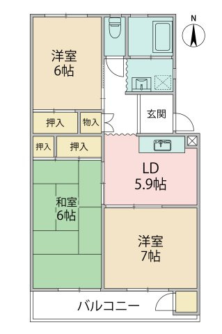 公田ハイツ4号棟の画像