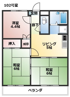 ジョイライフ手賀野の間取り|部屋数の多い3DKです