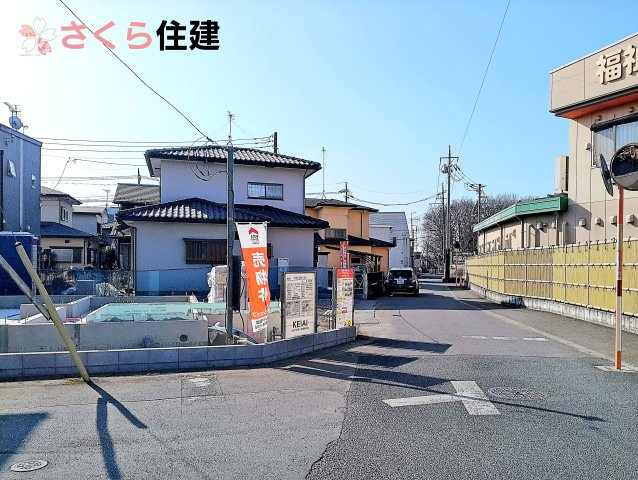 リガーレ宇都宮市針ヶ谷8期の前面道路含む現地写真|前面道路は北側6ｍ、西側4ｍで駐車の際にも安心です◎