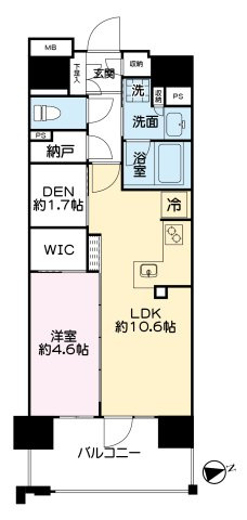 姫路市本町の賃貸マンションの間取り