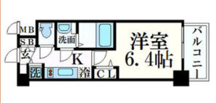 プレサンス心斎橋ブライトの間取り