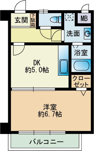 ときわマンション那の川の間取り