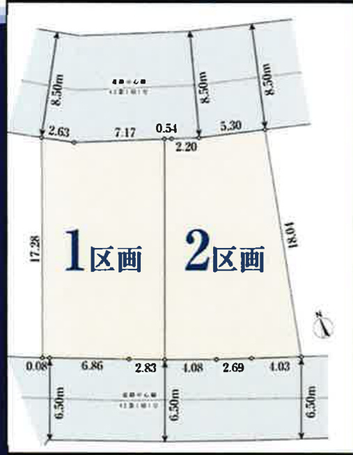 戸塚区下倉田町 新築戸建 5280万円の区画図|2区画