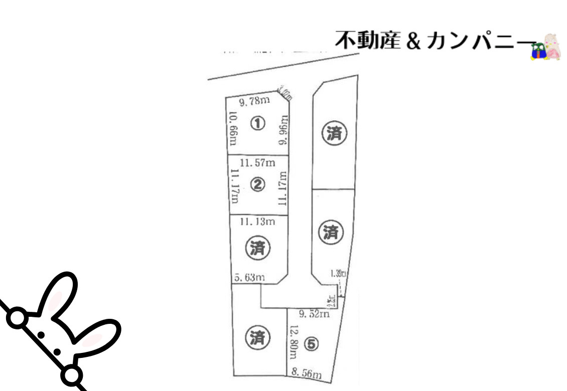 山越4丁目売土地5号地　松山市山越4丁目の分譲地の土地図