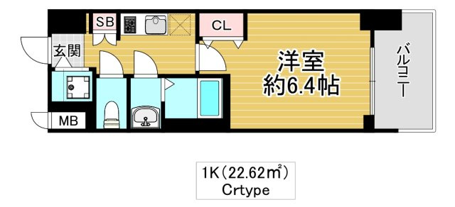 東大阪市高井田西６丁目の賃貸マンションの間取り