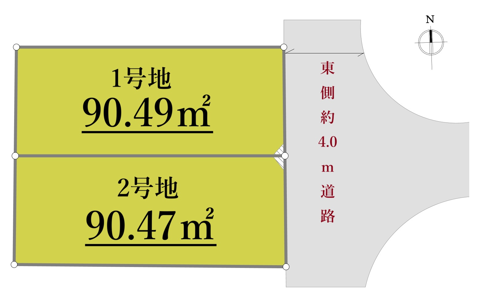 練馬区富士見台2丁目 全2区画 1号地の区画図