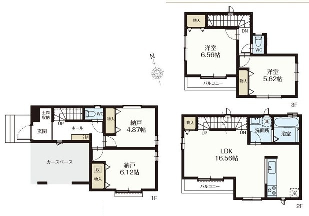 足立区宮城１丁目　新築分譲住宅　全６棟の間取り|L号棟