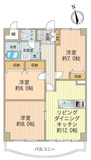 各居室6畳以上で使い勝手のいい間取りです