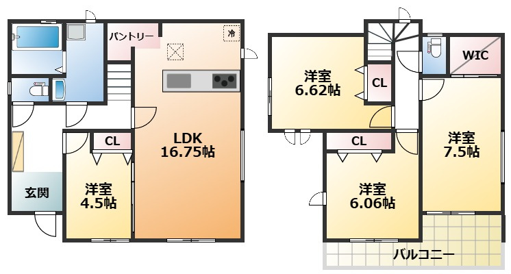 SOLANA鹿沼市緑町　3号棟の間取り|南向きで陽当たりの良い間取りです