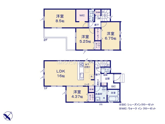 久喜市三箇５期　新築一戸建て　02　グラファーレの間取り|視界の抜けがよいコーナーバルコニーは用途も分けられます♪