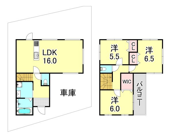 禅昌寺町戸建の間取り