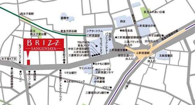 ブライズ三軒茶屋の地図