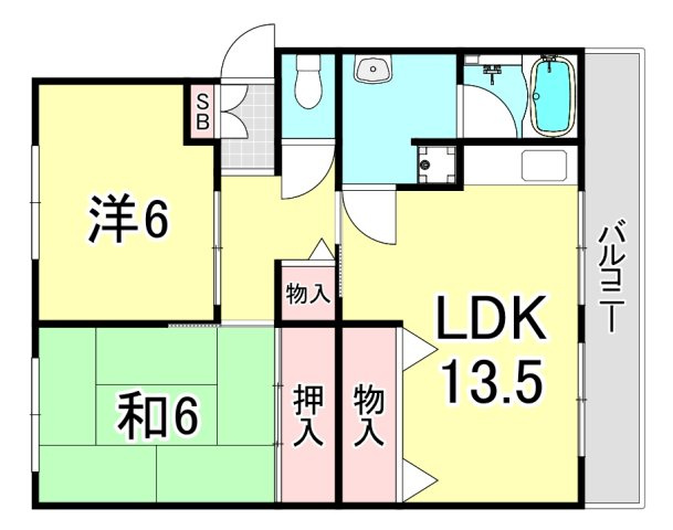 辰馬香板園西荘の間取り