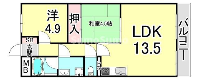 芦屋サウスマンションの間取り