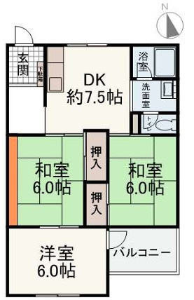 白川台グリーンハイツの間取り