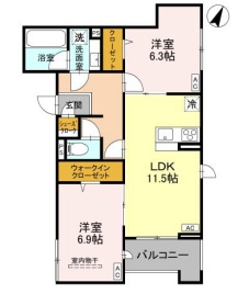 【間取り】 | ラ・グリシーヌ・レーブ（D-room）