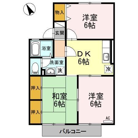 セジュール北浦　Aの間取り