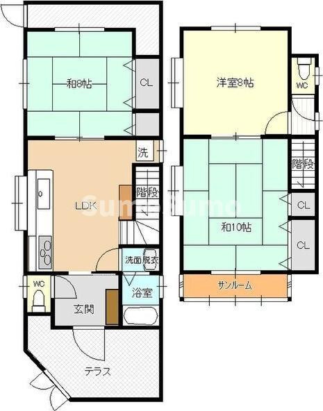 東灘区田中町3丁目戸建の間取り