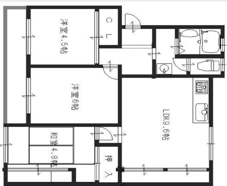 高倉台２丁目２団地１１号棟の間取り