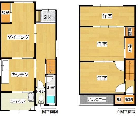 須磨区行幸町１丁目貸家の間取り