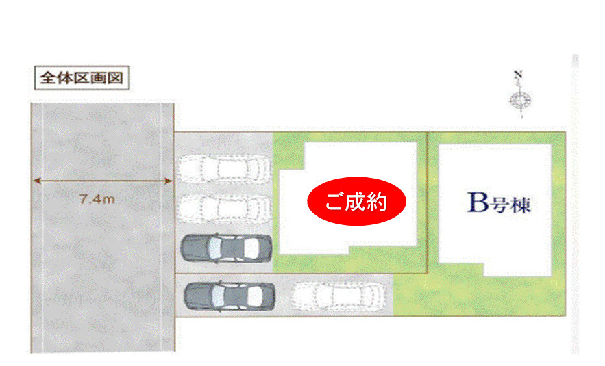 足立区舎人５丁目　新築分譲住宅　全２棟の区画図