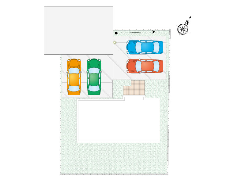 【みどり市笠懸町阿左美10区画　6号棟　配置図】