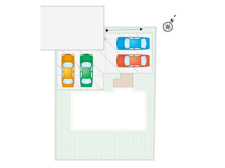 【みどり市笠懸町阿左美10区画　6号棟　配置図】