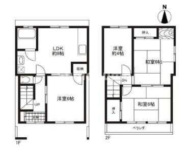 甲⼦園九番町⼾建の間取り