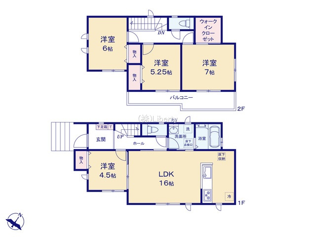 石岡市東光台5丁目　新築戸建　B号棟の間取り