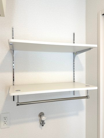 ガナールⅡの収納|洗濯機の上には便利な棚付き！可変もできます