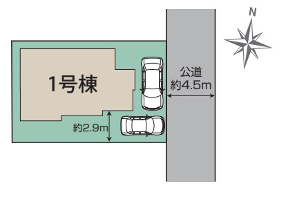 小田原市小八幡　新築戸建て　全1棟の区画図