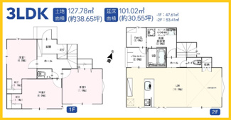 【間取り】 | 横浜市戸塚区下倉田町　 | 1号棟間取図
