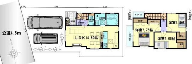 調布市深大寺北町６丁目 中央線 吉祥寺駅 建築条件付売地の土地図＋建物プラン例