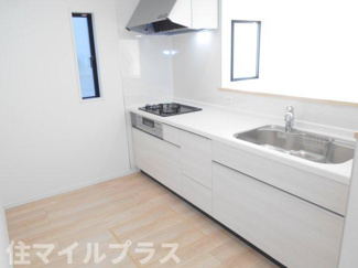 【キッチン】 | 郡山市日和田町日向新築一戸建て3棟 | コンパクトなキッチンで掃除もラクラク