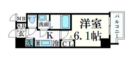 プレサンス心斎橋ブライトの間取り