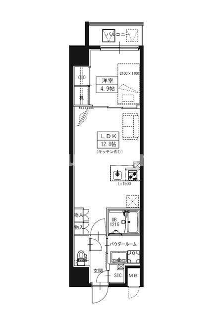 S-RESIDENCE大阪上本町の間取り