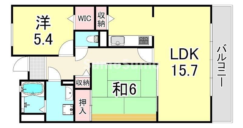 UR西宮マリナパークシティ丘のある街　8号棟の間取り