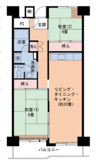 UR武庫川 8号棟の間取り