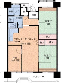 UR武庫川 28号棟の間取り