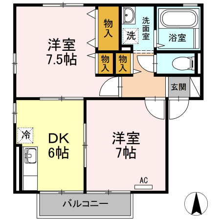 【間取り】 | リビングタウン北土居　E棟