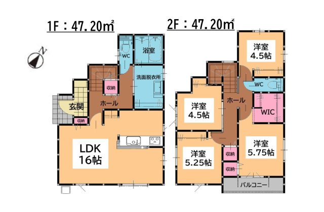 糟屋郡須恵町新原第7-1棟(1号棟）の区画図|配置図