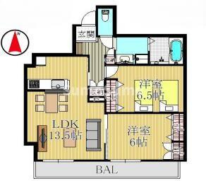LaLaBrezza芦屋翠ケ丘の間取り