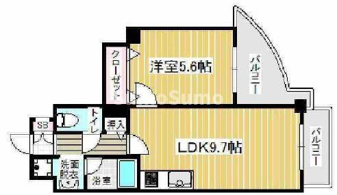 アミーグランコート三宮の間取り