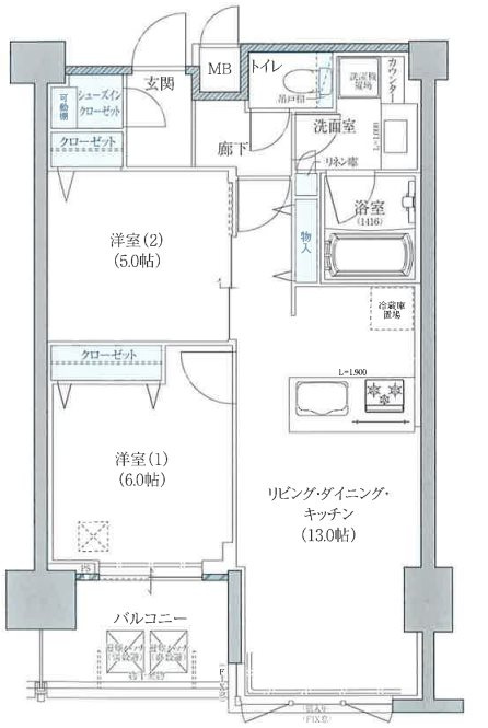 アプリーレ神戸元町の間取り