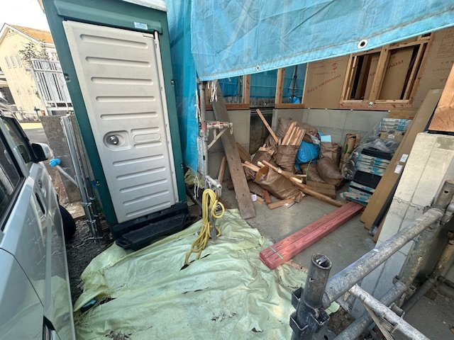 茅ヶ崎市菱沼１丁目　新築戸建の駐車場|1月29日撮影　建築中　駐車スペース