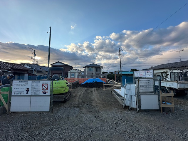 茅ヶ崎市矢畑　新築戸建　全４棟の外観|2月2日撮影　建築中　現地外観